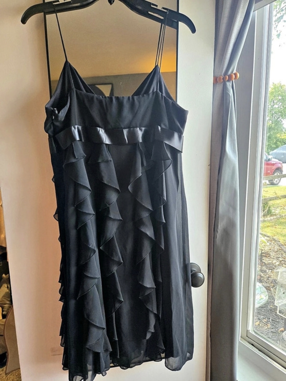 Scarlett Black Ruffle Midi Dress Size 12 Like New - Picture 2 of 7